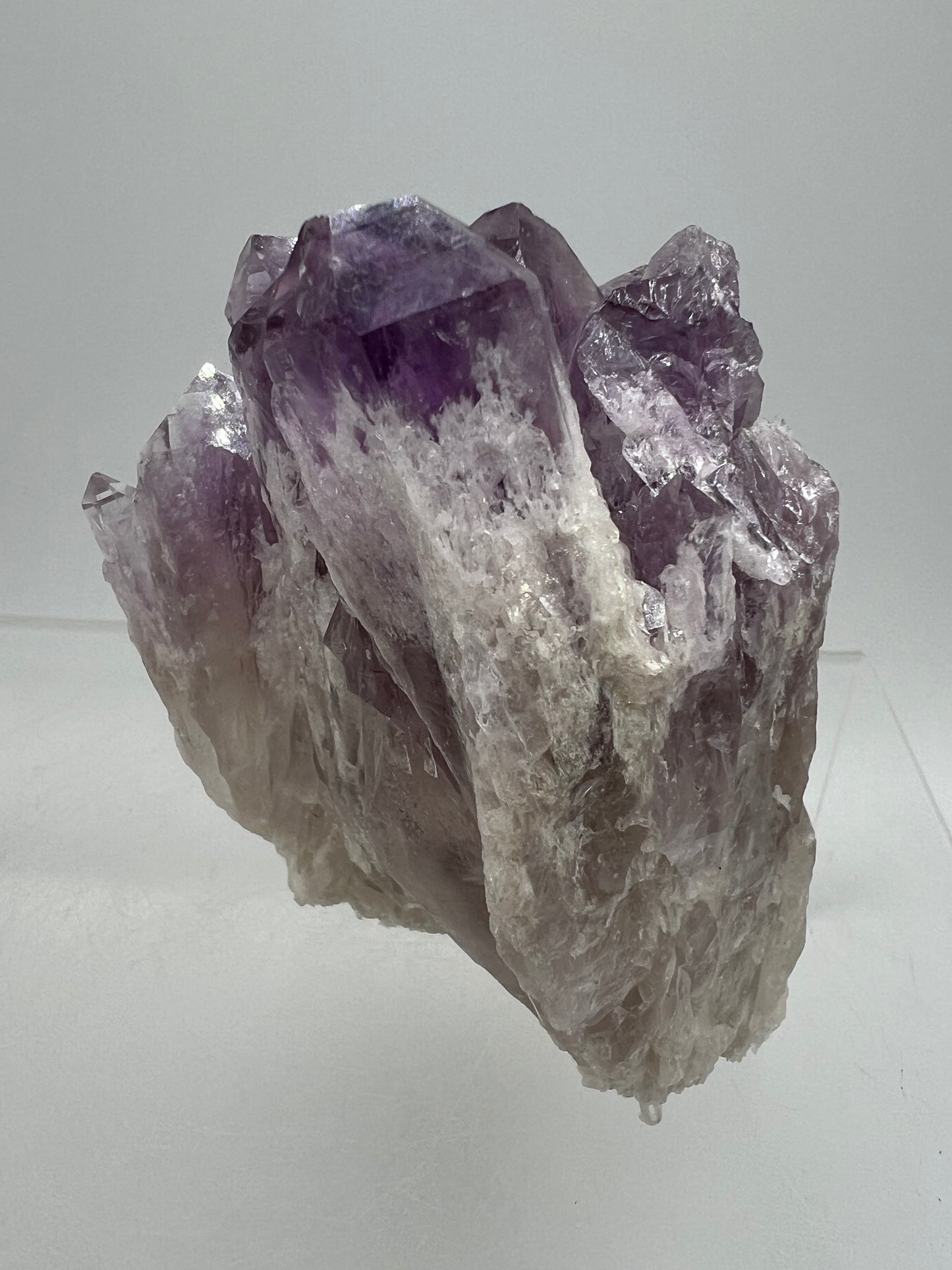 Sugar Amethyst Cluster. Beautiful Shades Of Lavender With White Druzy Quartz. Beautiful Rare Amethyst Specimen From Zambia
