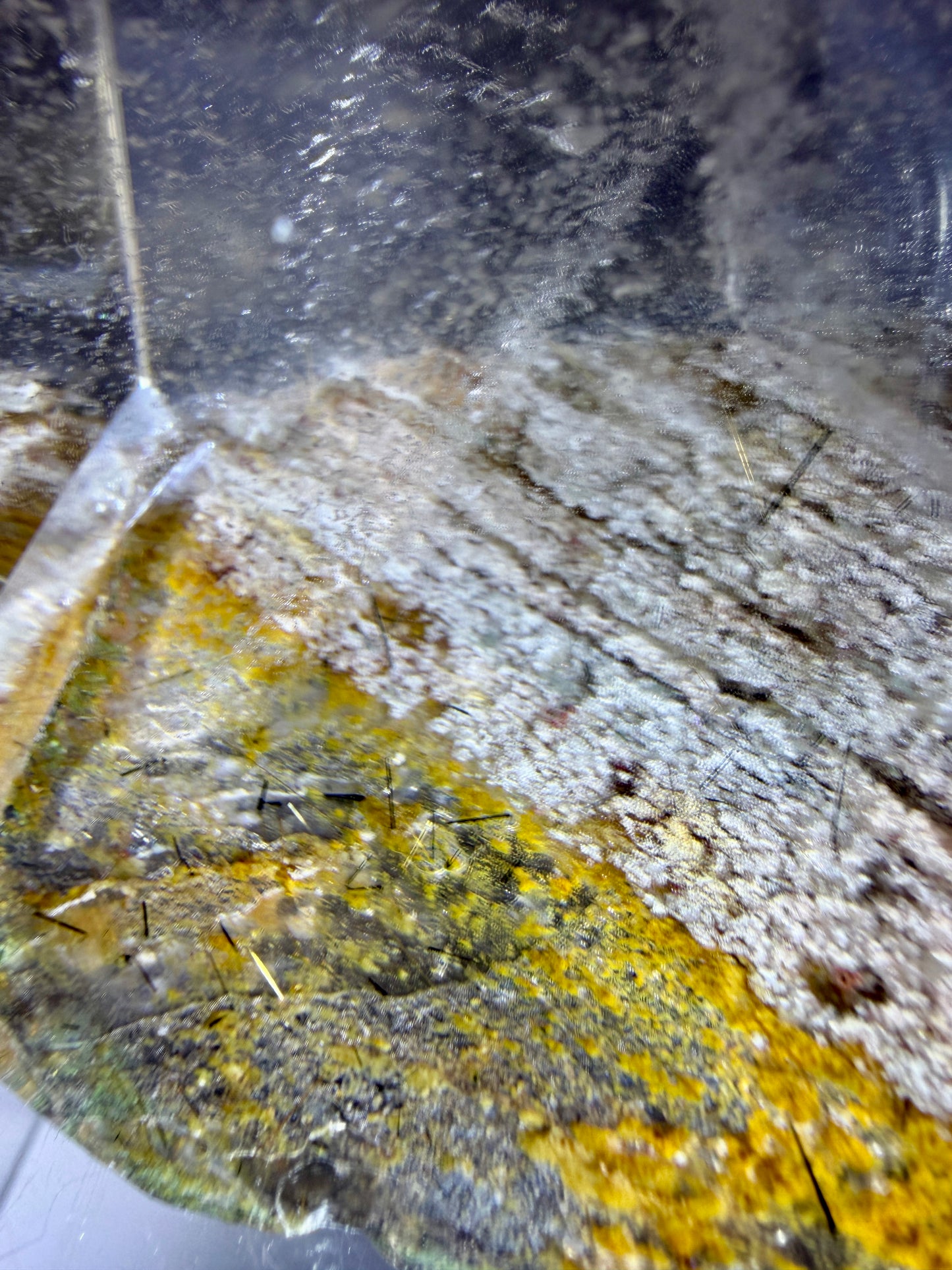 Garden Quartz Polished Freeform. Colorful Scenic Quartz With Tourmaline And Rutile From Brazil.