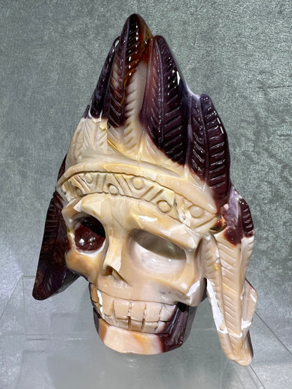 Mookaite Crystal Skull Carving. High Quality Crystal Indian Skull. Amazing Piece Of Art.