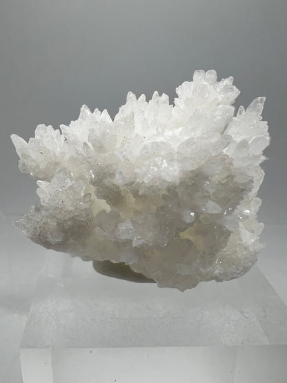 White Aragonite Crystal Specimen. Amazing Cave Calcite From Mexico.
