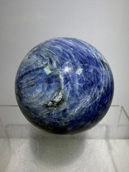Kyanite Crystal Sphere. 60mm. Amazing Blue Kyanite Display Sphere. Rare Crystal With Stunning Flash