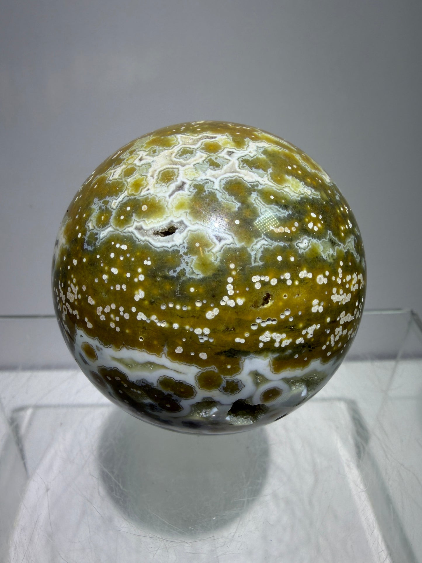 Ocean Jasper Sphere. 52mm. Beautiful Sugar Druzy Sphere. High Quality Amazing Display Crystal