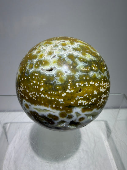 Ocean Jasper Sphere. 52mm. Beautiful Sugar Druzy Sphere. High Quality Amazing Display Crystal