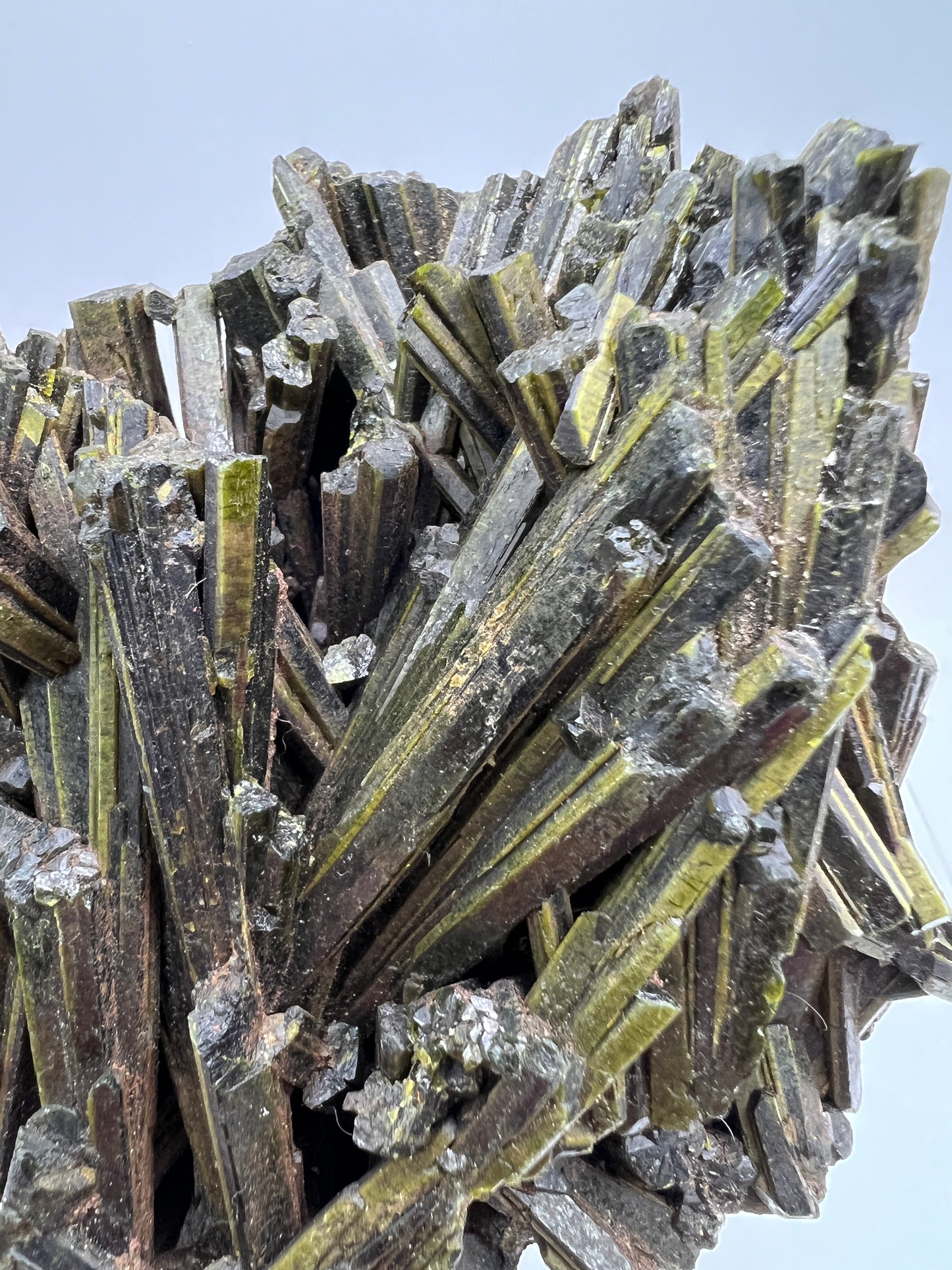 Green Tourmaline Cluster. Gorgeous Rare Tourmaline Specimen. Amazing Mineral Display Crystal.