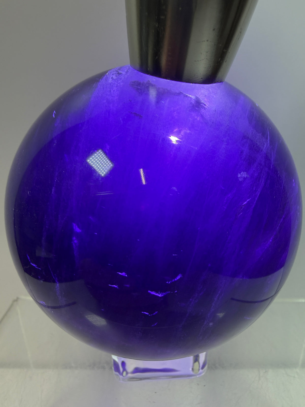 Purple Fluorite Sphere. 71mm. Stunning Purple Fluorite With Rainbows. Amazing Rare Color Display Sphere.