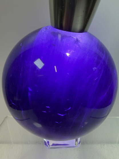 Purple Fluorite Sphere. 71mm. Stunning Purple Fluorite With Rainbows. Amazing Rare Color Display Sphere.