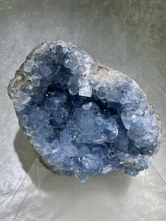 Celestite Geode From Madagascar. 6.5 lbs. Large High Quality Celestine Specimen.