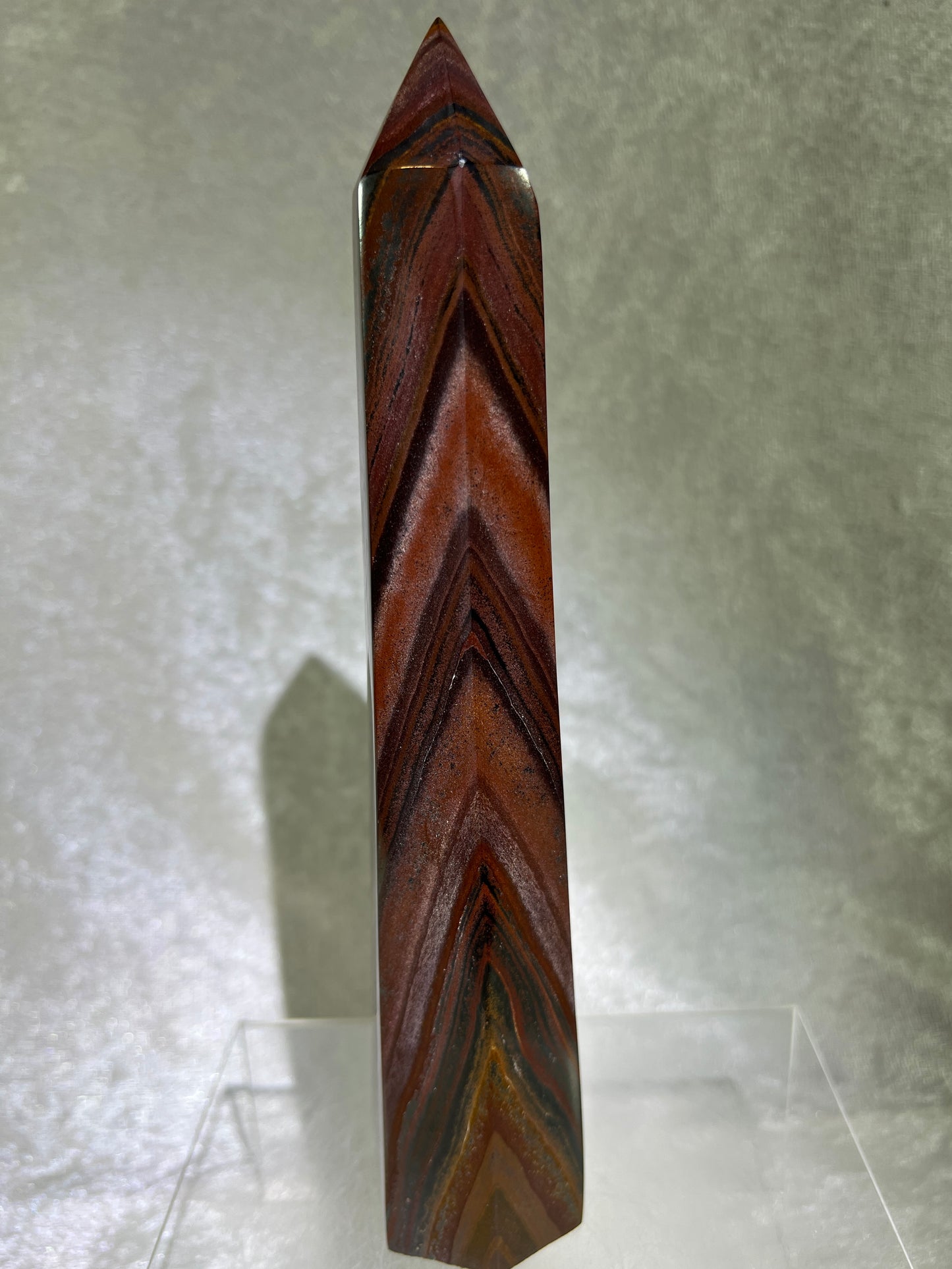 Tiger Iron Crystal Tower. 8.6 Inches. Gorgeous High Quality Tower With Stunning Patterns And Amazing Flash.