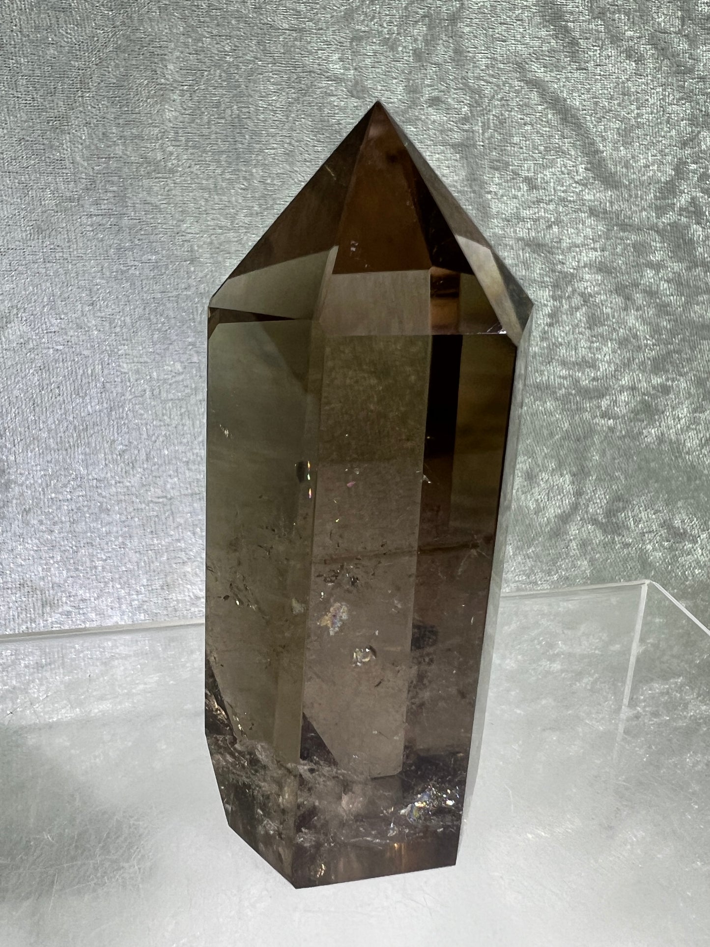 Smoky Quartz Tower. High Quality Tower From Madagascar. Beautiful Rainbows With Excellent Clarity.