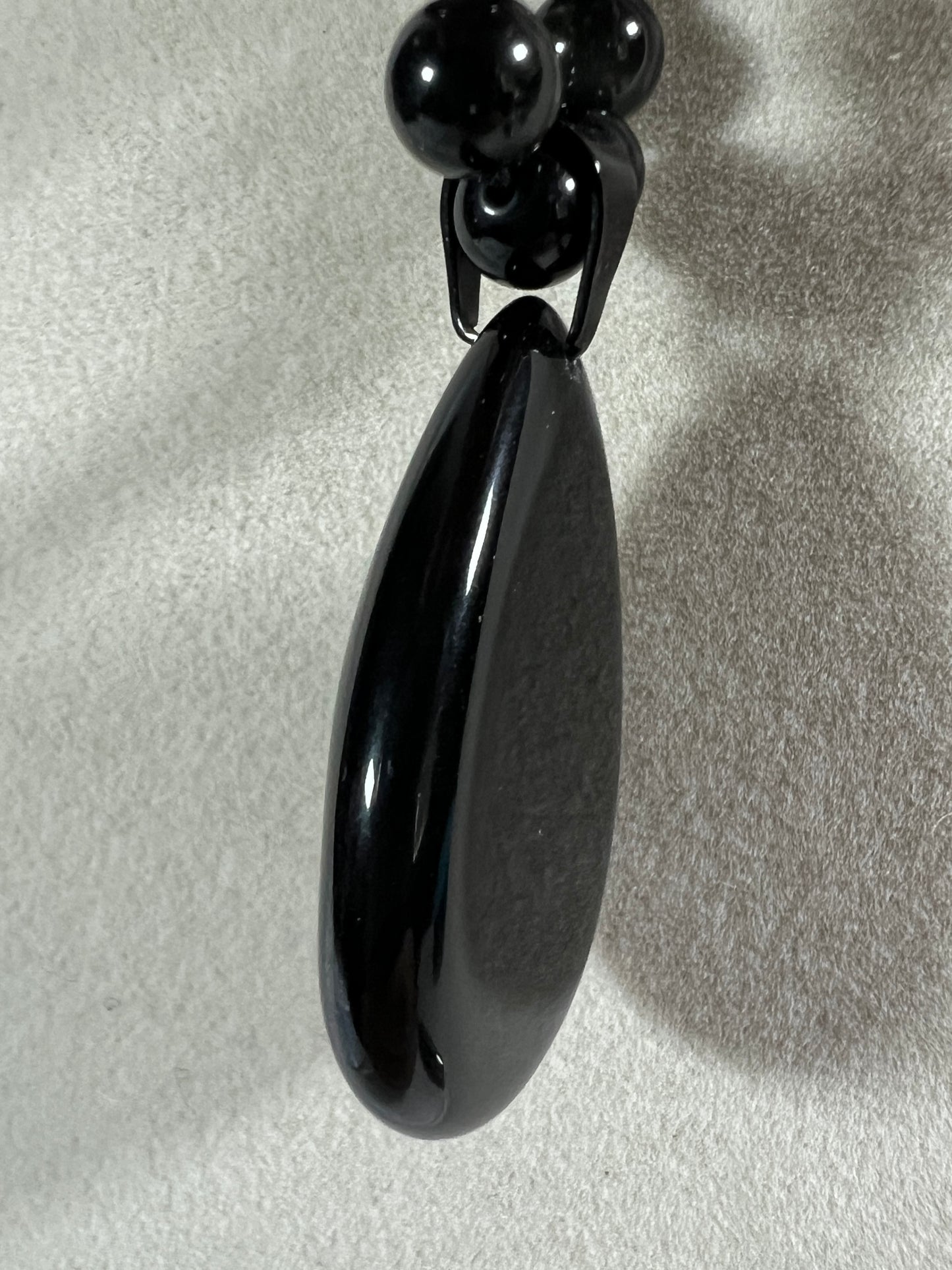 Rainbow Obsidian Pendant. Gorgeous Teardrop Cabochon. Custom Made Beaded Necklace. High Quality Jewelry