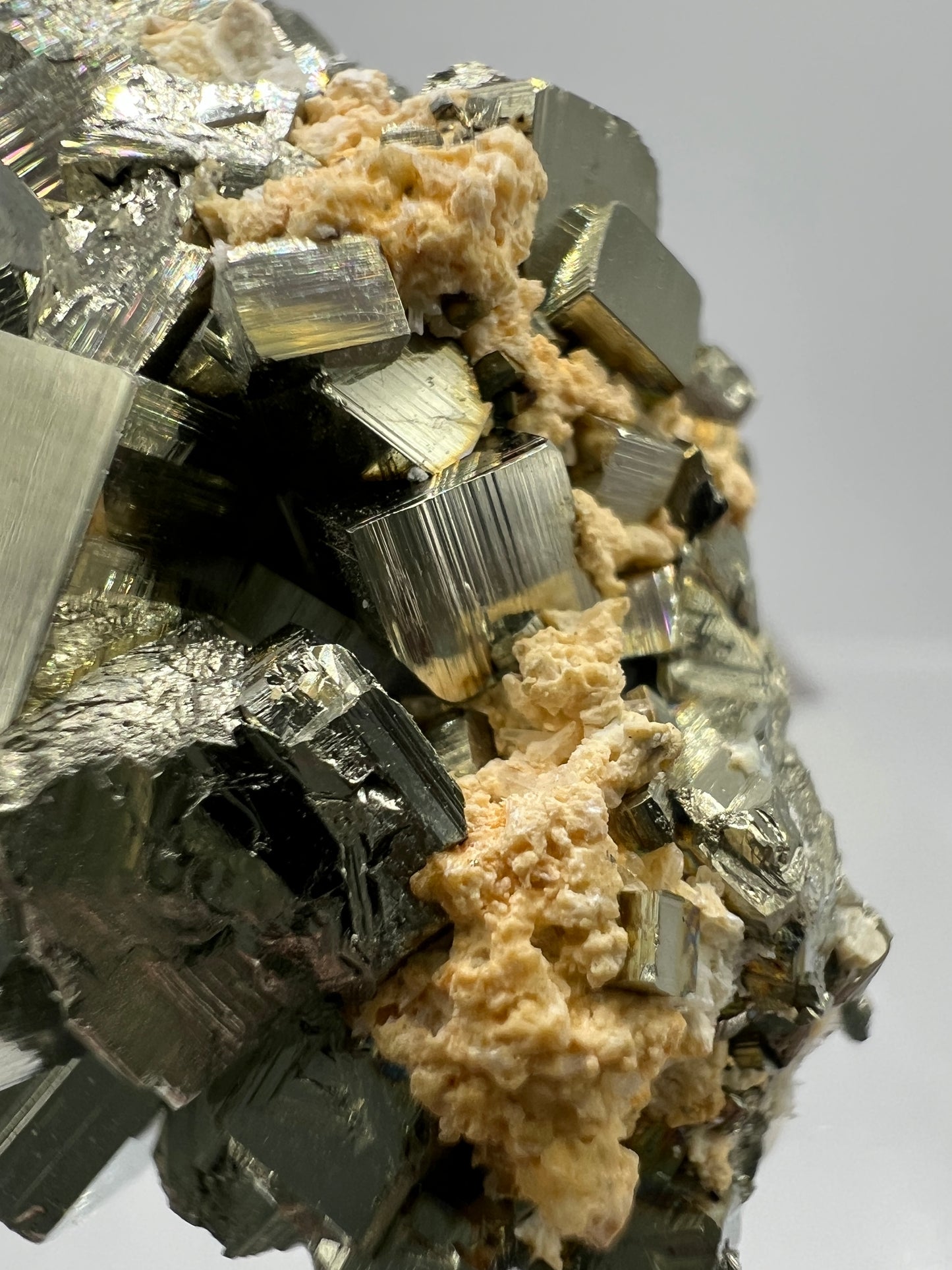 Pyrite Cubes Display Specimen. Amazing High Quality Pyrite Cubes From Peru.