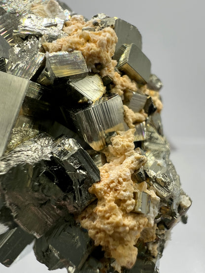 Pyrite Cubes Display Specimen. Amazing High Quality Pyrite Cubes From Peru.