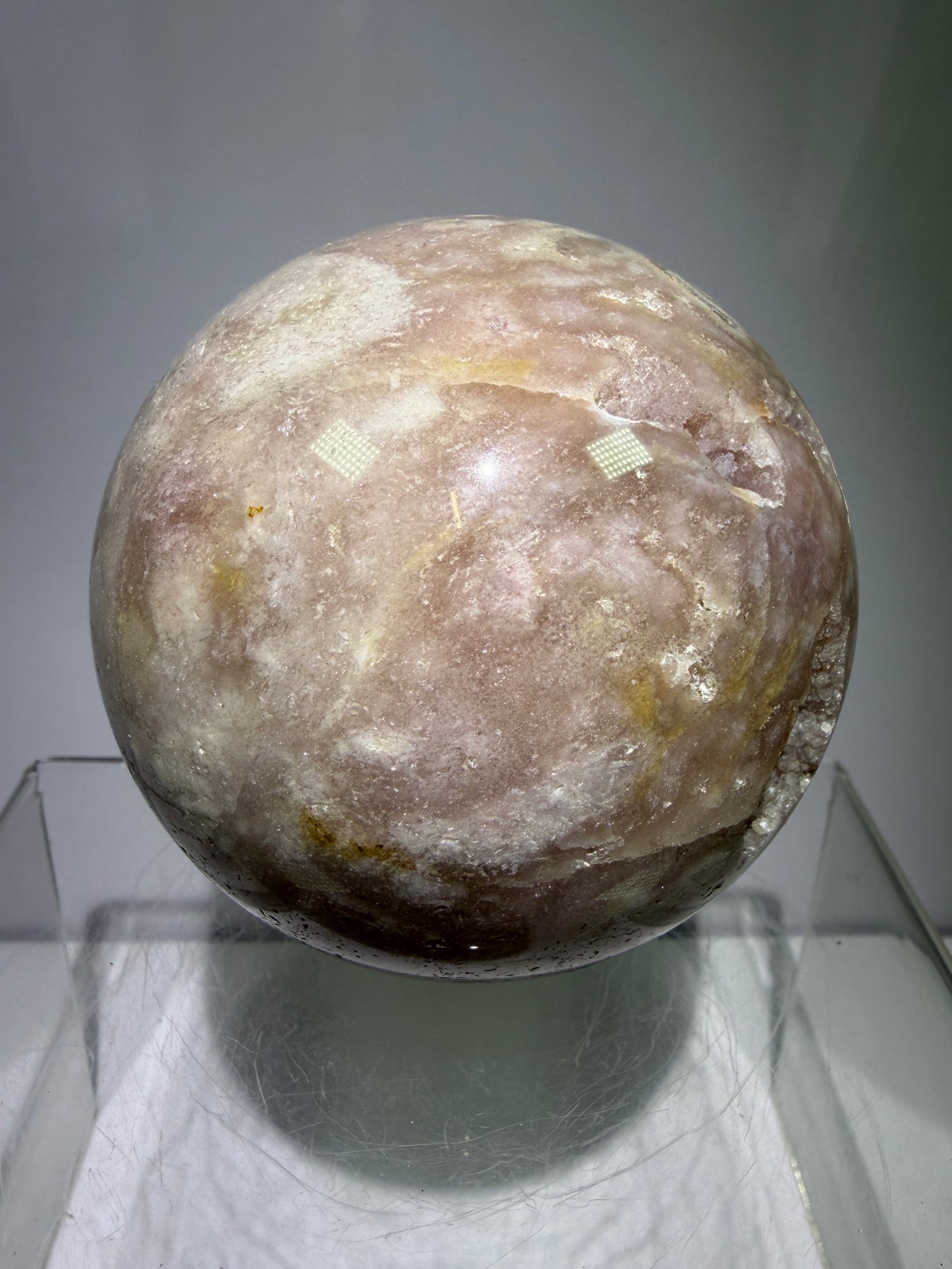 Pink Amethyst Crystal Sphere. 75mm. Gorgeous Druzy Amethyst And Flower Agate Sphere. Amazing Display Crystal.