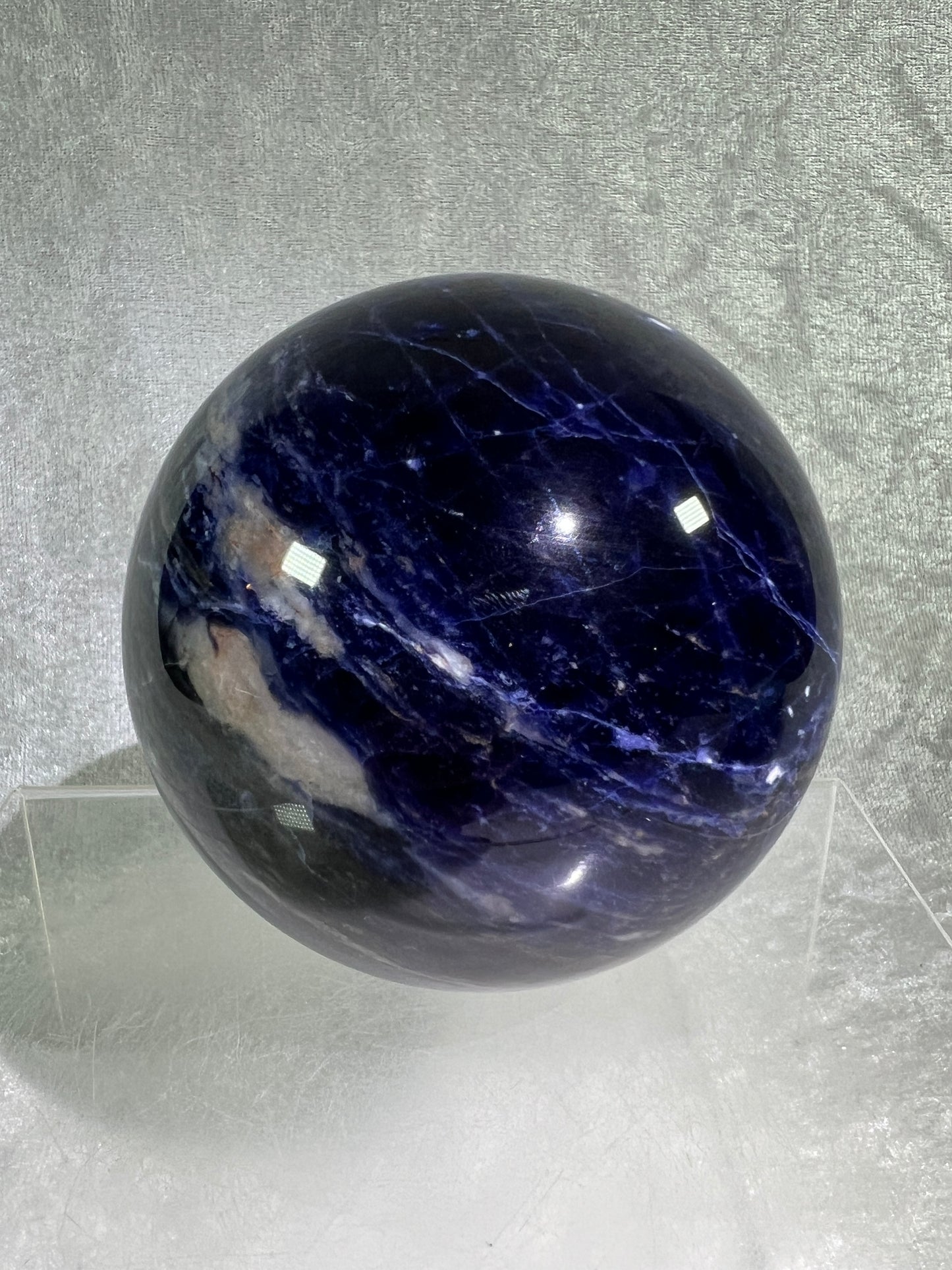 Sodalite Crystal Sphere. 84mm. Stunning Deep Dark Blue Sodalite From Namibia. Gorgeous High Quality Display Crystal.