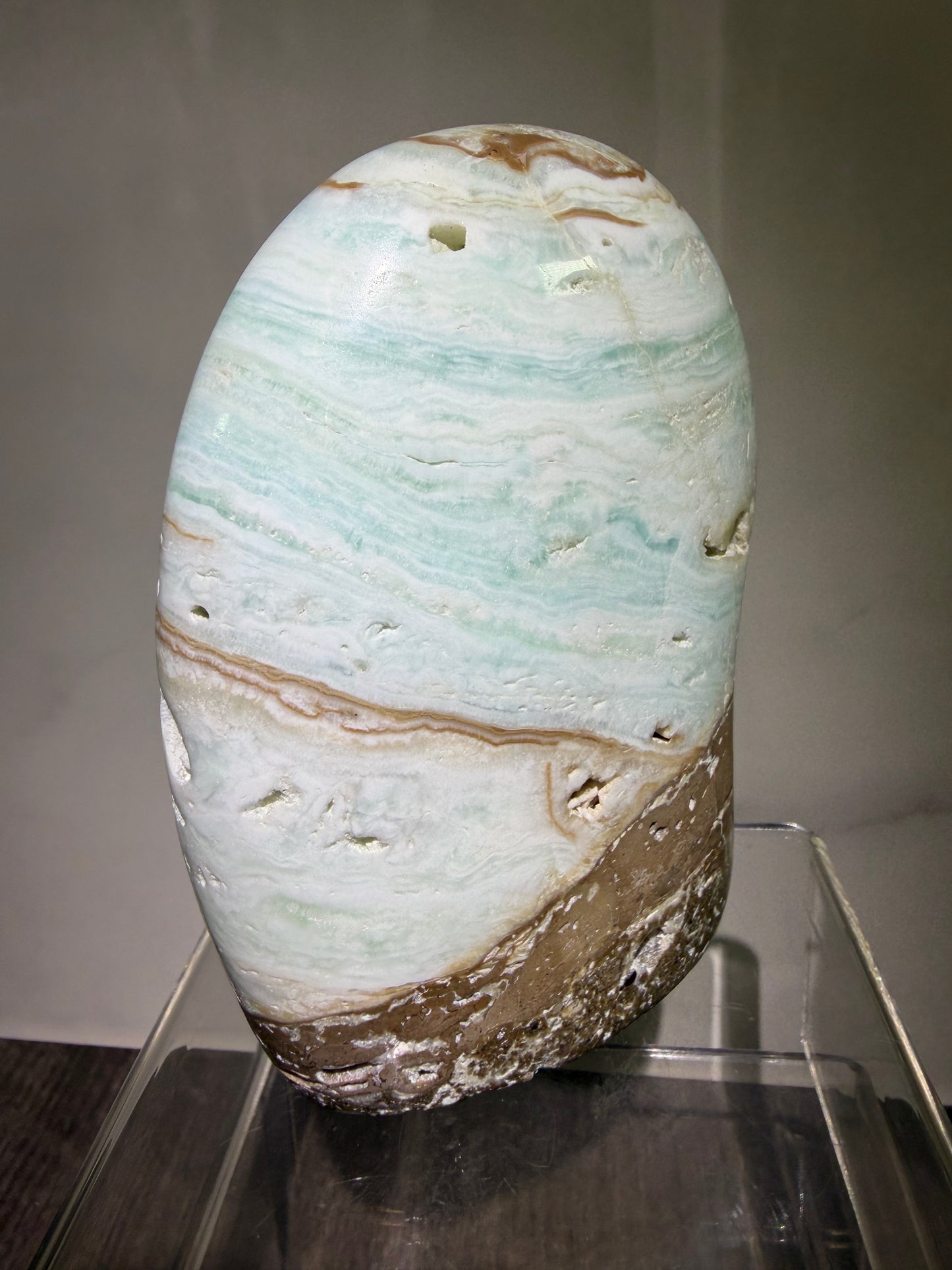 Caribbean Calcite Freeform. Gorgeous Combination Of Blue Calcite And Aragonite. Amazing Spots Of Druzy!