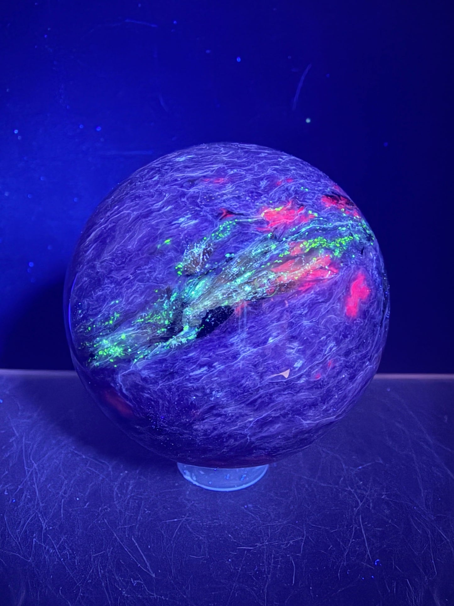 Charoite Crystal Sphere. 50mm. High Quality Beautiful Crystal. Amazing Patterns And Flash. Stunning Rare Crystal