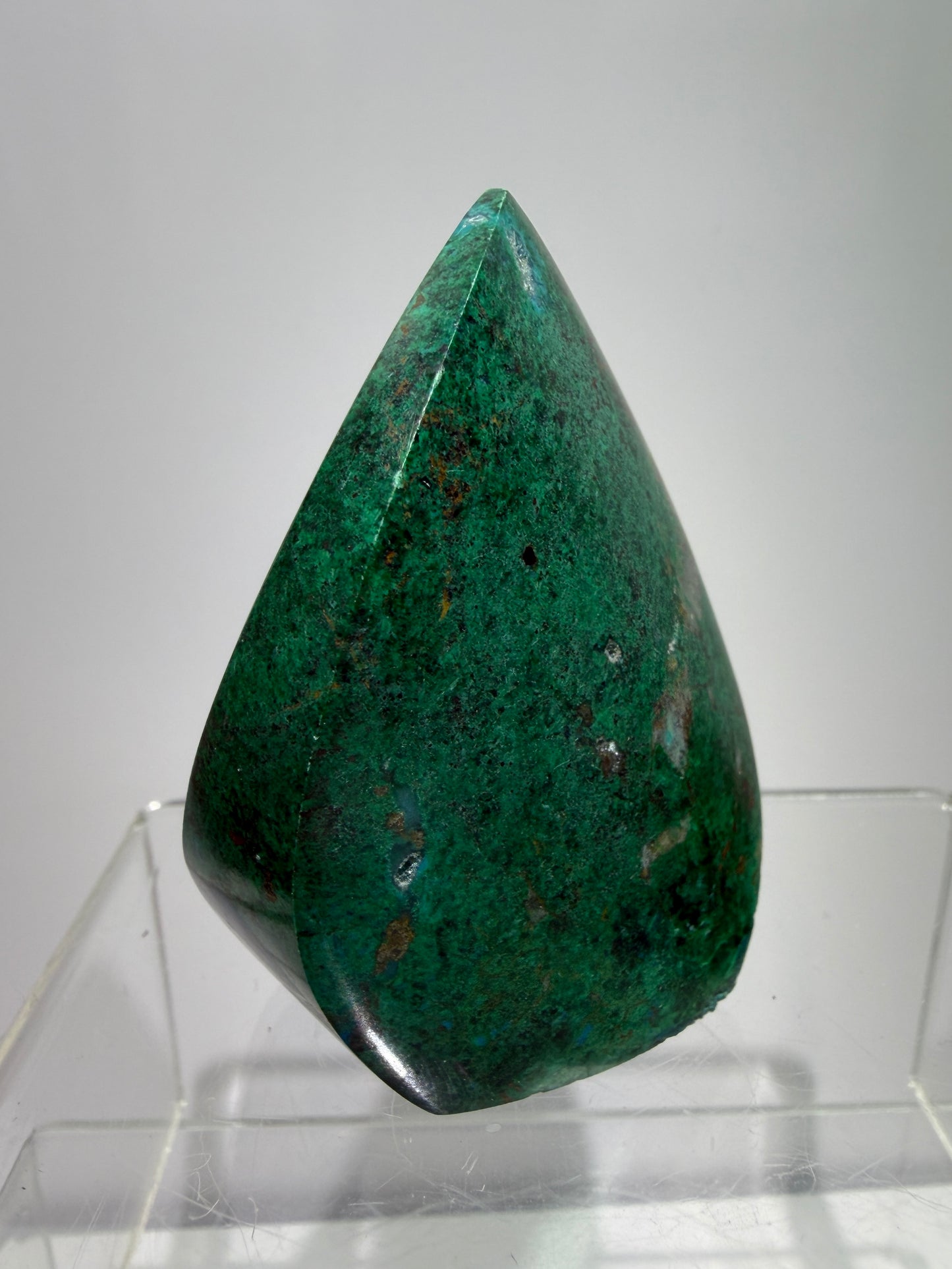 Chrysocolla And Malachite Flame From Peru. Stunning Display Crystal. High Quality Flame With Gorgeous Colors.