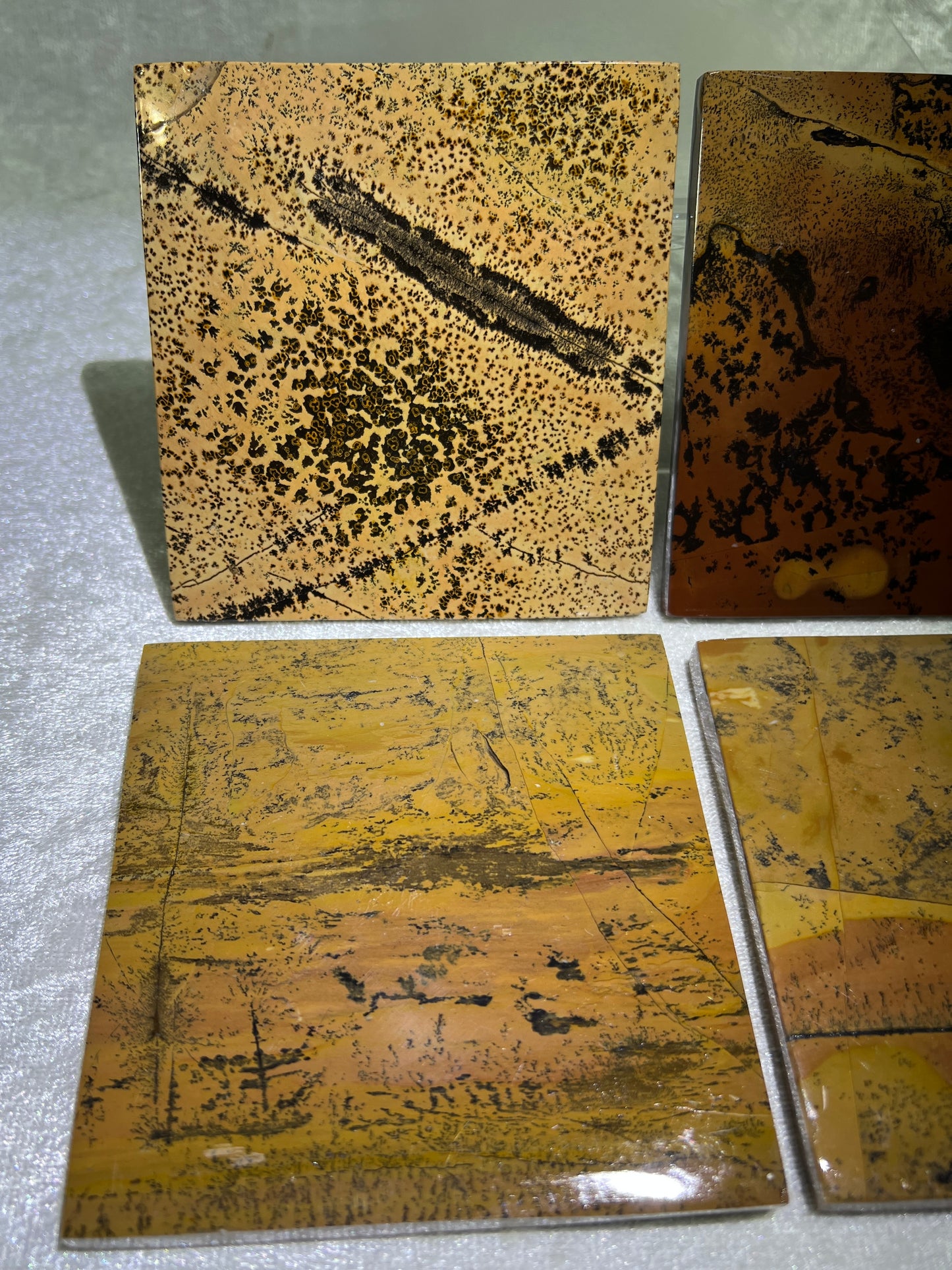 Picture Jasper Set Of 4 Coasters. Stunning Crystal Coasters. Practical And Beautiful!