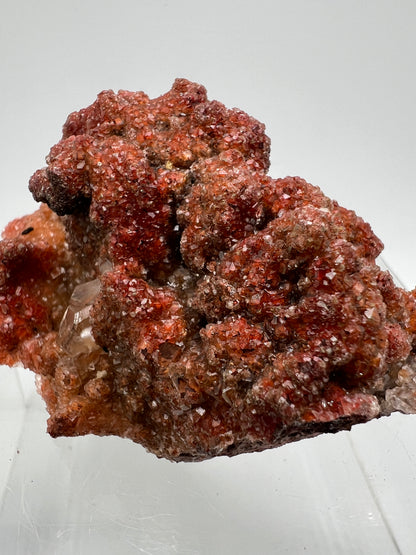 Red Diamond Calcite Specimen. Incredible Flash! Beautiful Calcite Cluster On Matrix. Very Cool Crystal Display Piece.