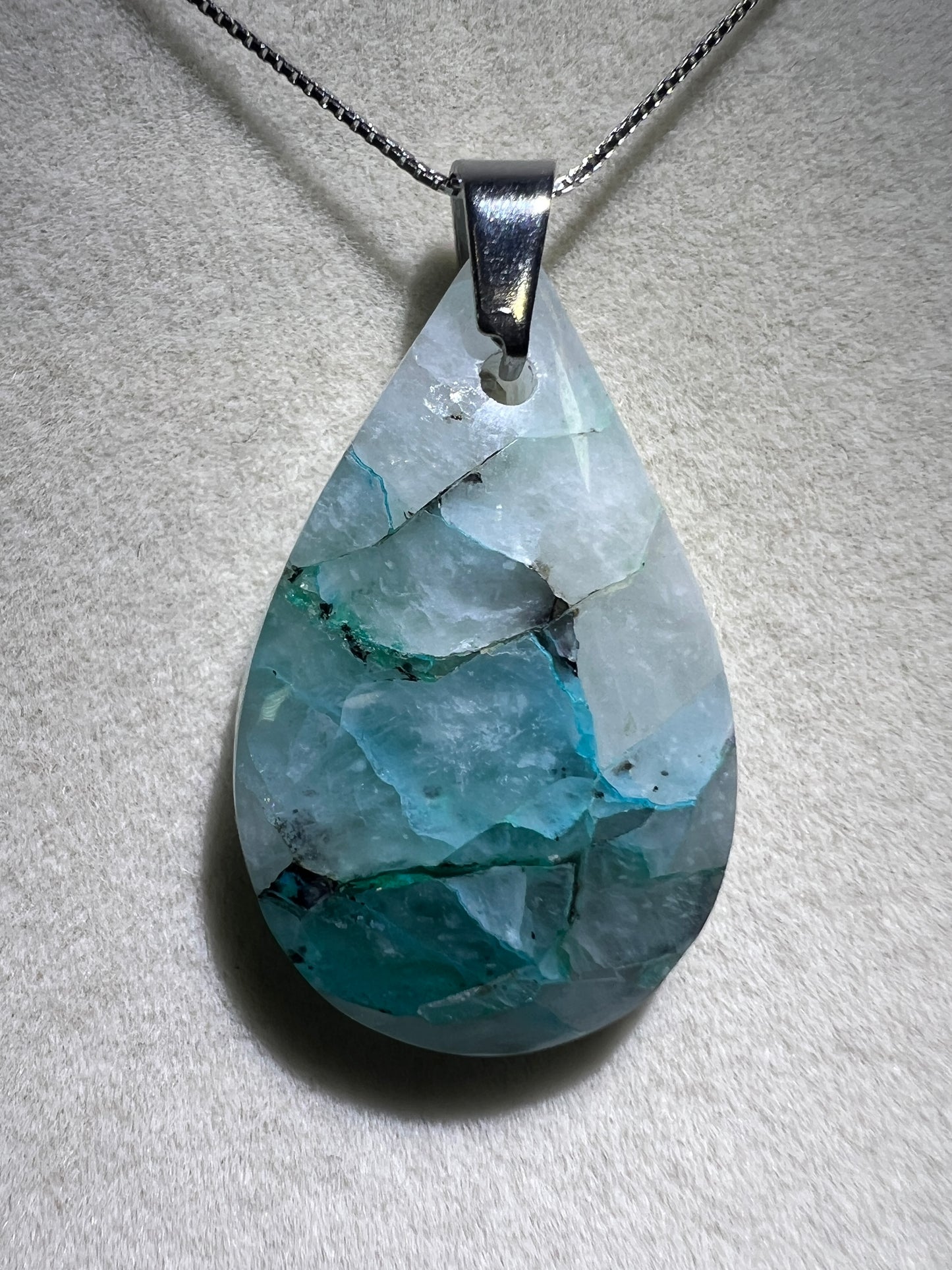 Quantum Quattro Crystal Pendant. High Quality Rare Necklace From Peru. Gorgeous Color Combination. S925 Silver Necklace Included