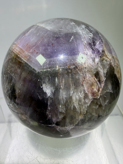 Super Seven Crystal Sphere: 72mm. Rare Melody Stone From Brazil. High Quality Crystal Display Sphere