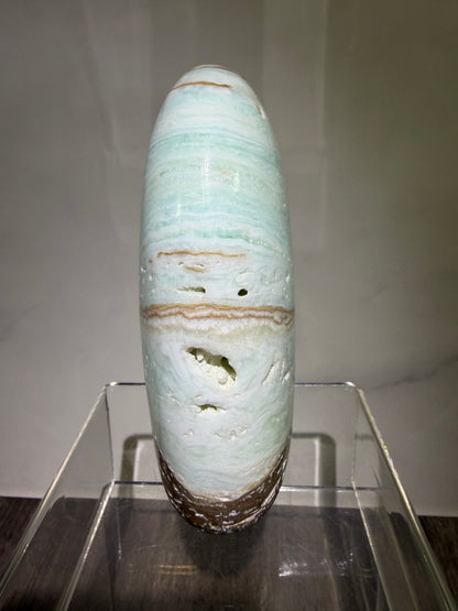 Caribbean Calcite Freeform. Gorgeous Combination Of Blue Calcite And Aragonite. Amazing Spots Of Druzy!