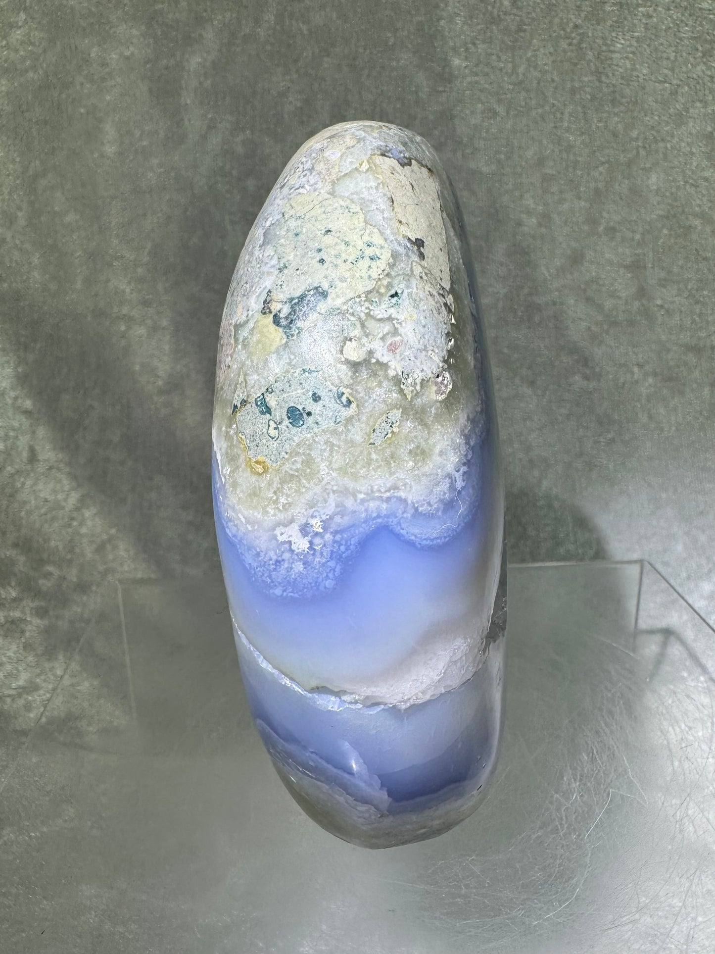 Blue Lace Agate Freeform. Gorgeous Sugar Druzy Polished Freeform From Malawi. Rare Mineral Specimen.