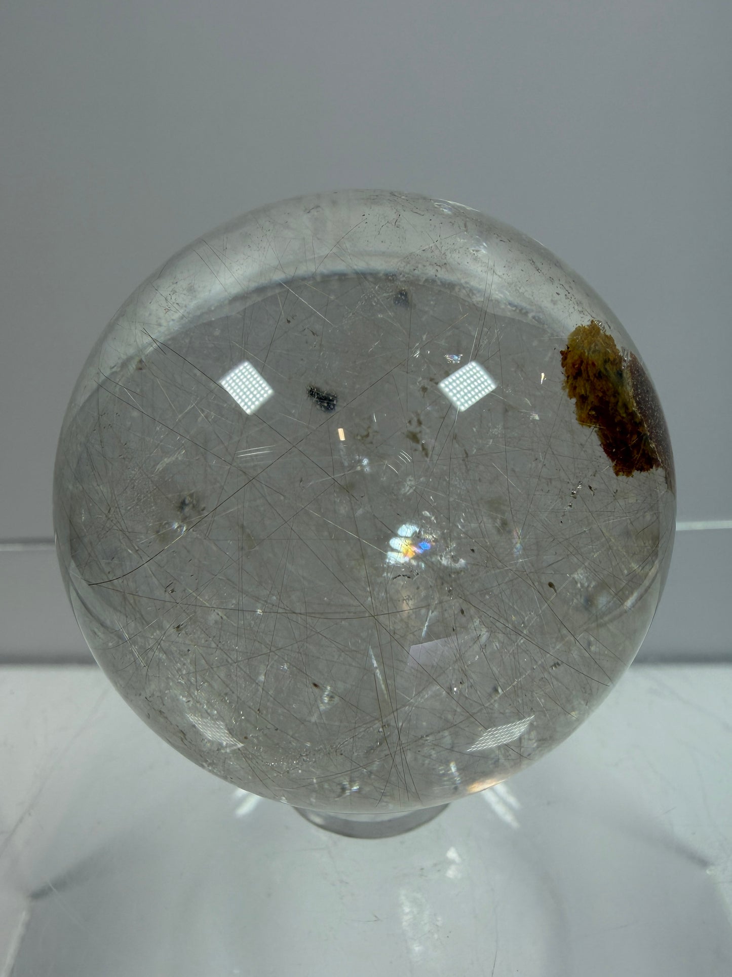Rutile Quartz Sphere. Stunning Display Sphere. Gorgeous Garden Quartz And Golden Rutile Inclusions.