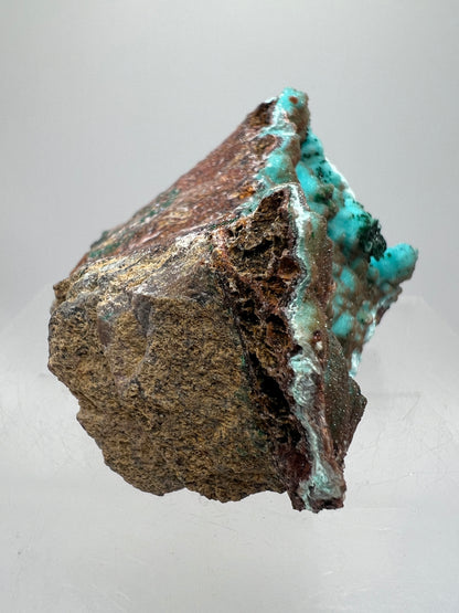 Chrysocolla, Copper, And Malachite Specimen. Rare Druzy Copper On Chrysocolla. Gorgeous High Quality Display Crystal.
