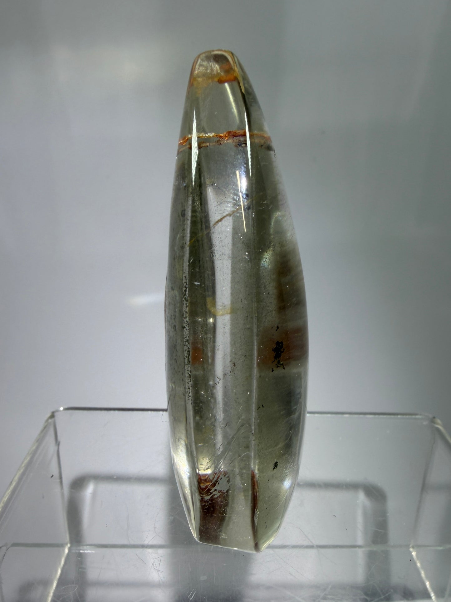 Garden Quartz Crystal Flame. Gorgeous Orange And Green Landscape. Rare Lodolite Quartz Flame