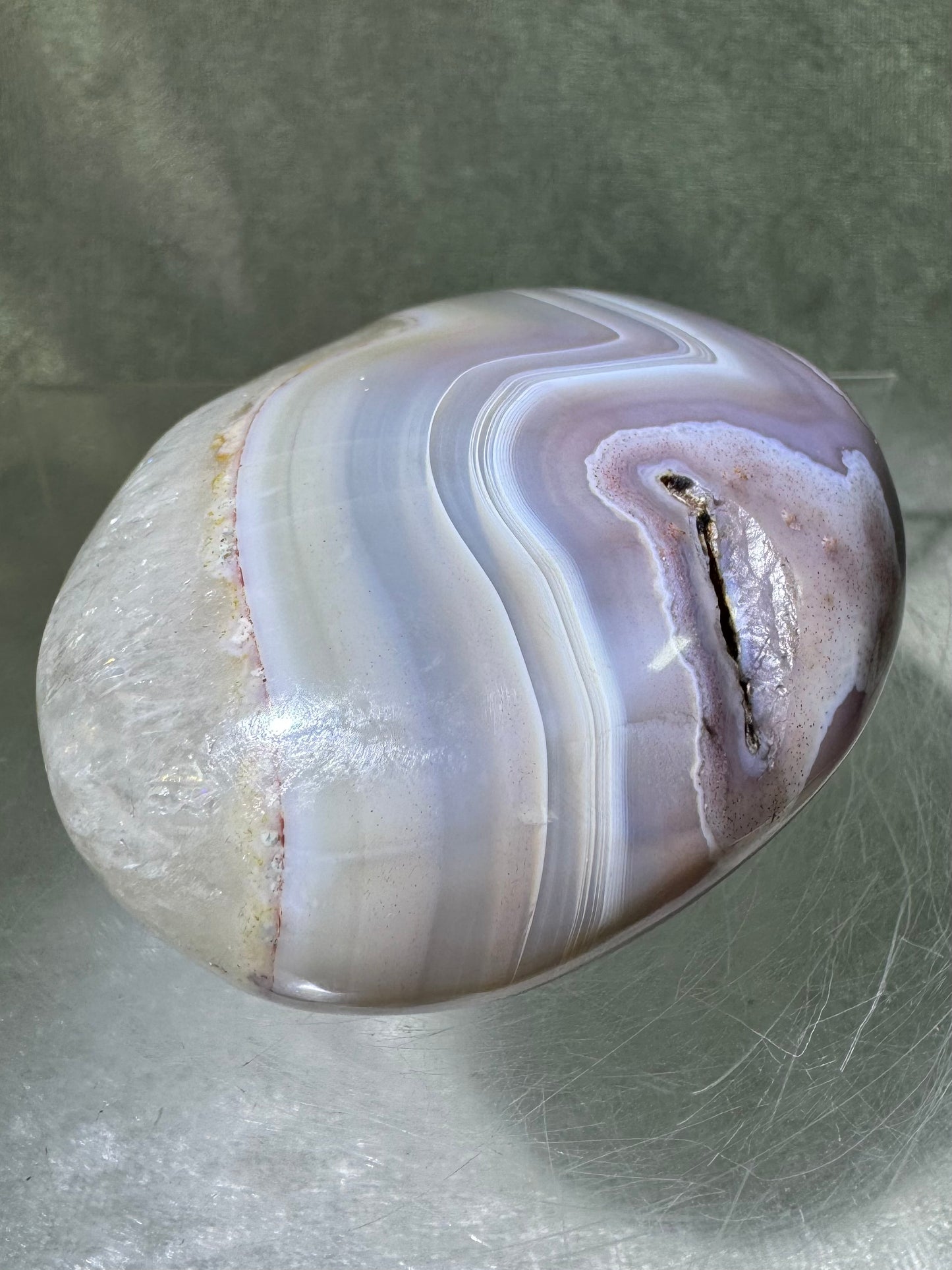 Red Sashe River Agate Freeform. Stunning Polished Druzy Freeform From Zimbabwe. Gorgeous Rare Display Crystal