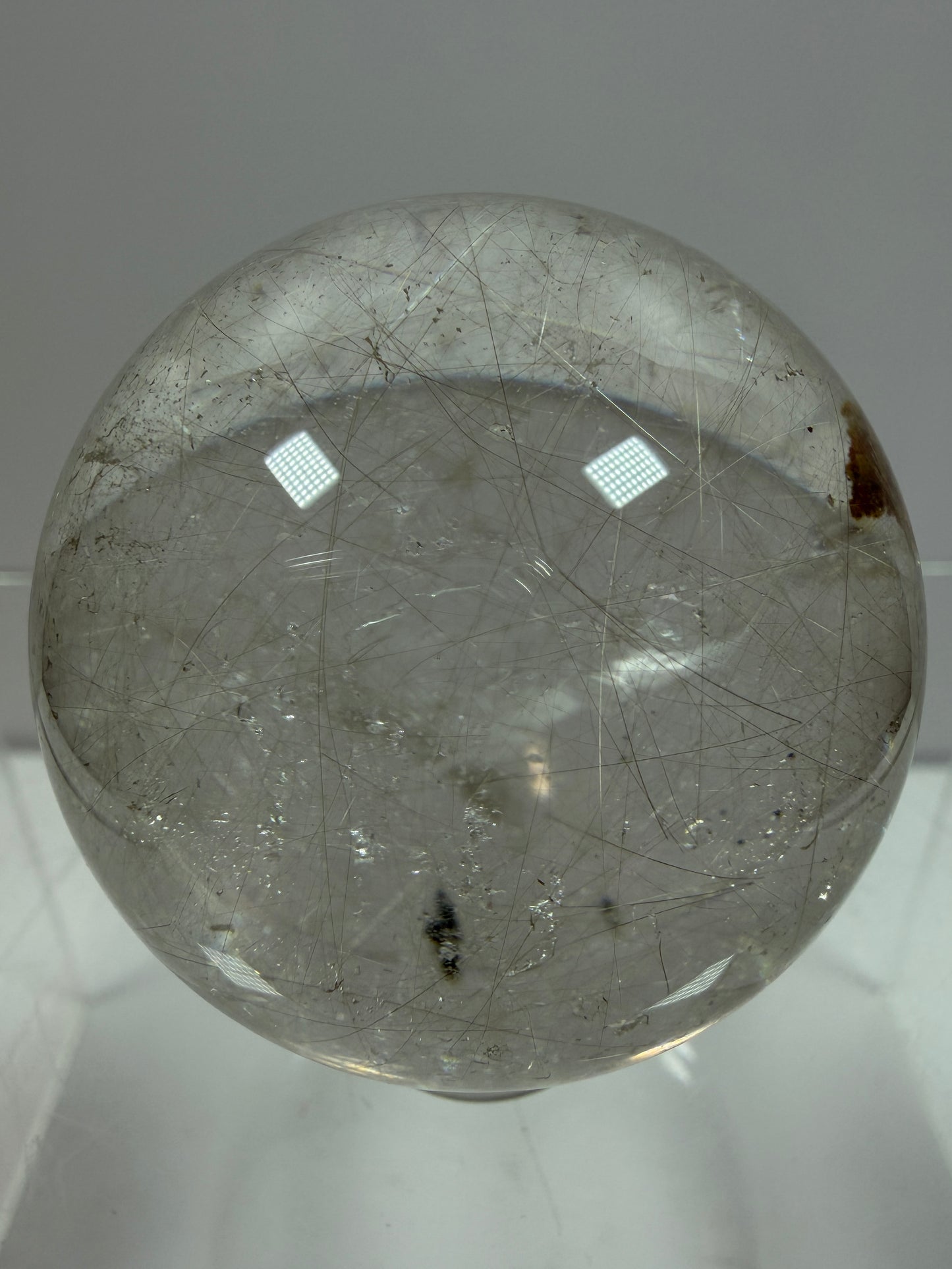 Rutile Quartz Sphere. Stunning Display Sphere. Gorgeous Garden Quartz And Golden Rutile Inclusions.