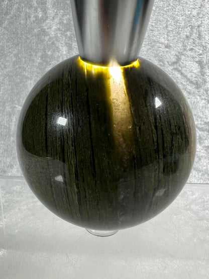 Vesuvianite Crystal Sphere. 71mm. High Quality Idocrase Display Sphere. Incredible Banding And Patterns.