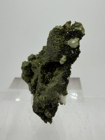Turkish Epidote And Quartz Specimen. Gorgeous High Quality Forest Epidote. Amazing Flash And Sparkle!