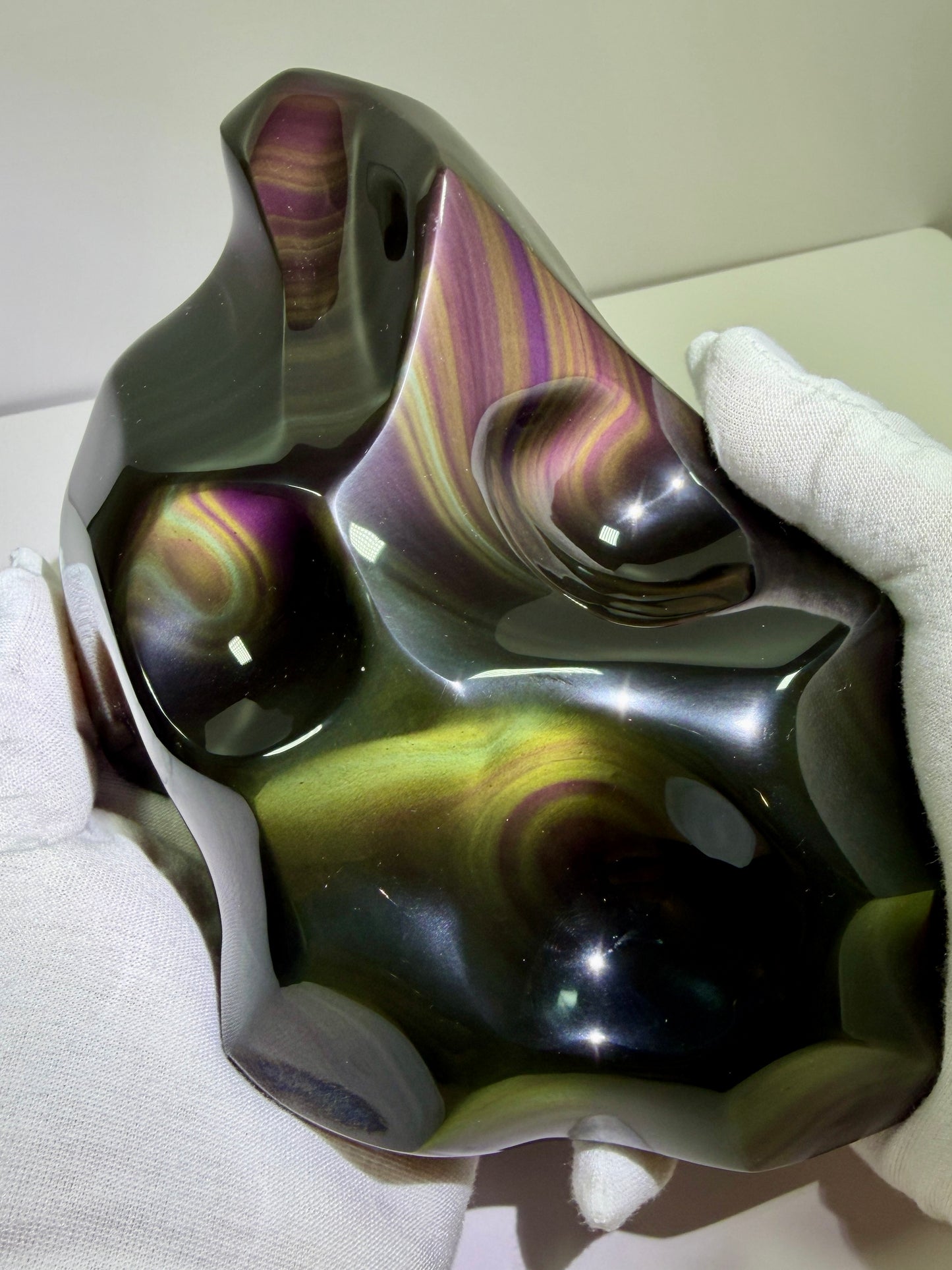 Rainbow Obsidian Freeform. Top Quality Large Statement Piece. Gorgeous One Of A Kind Display Crystal.