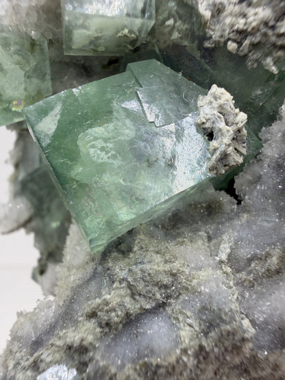 Fluorite Cubes Specimen. Gorgeous Rare Xianghualing Green Fluorite. High Quality Display Crystal