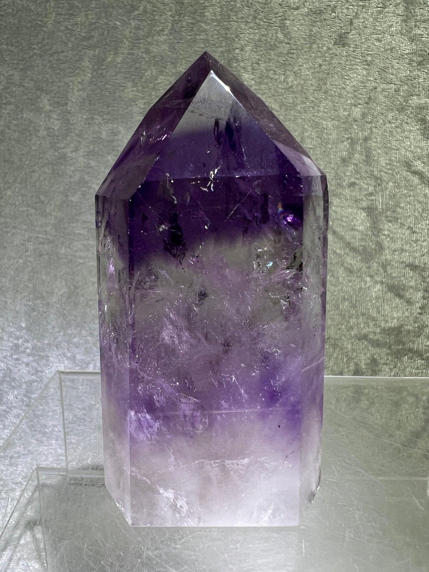 Phantom Amethyst Tower. Gorgeous Amethyst With Amazing Rainbows. High Quality Rare Crystal.