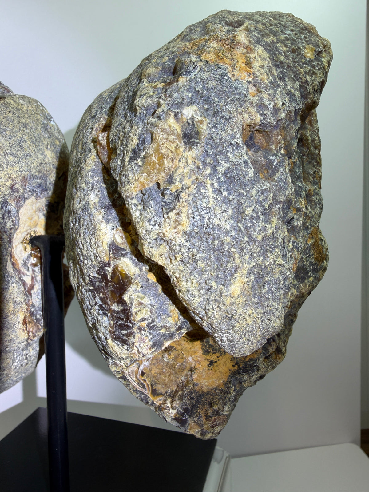 Agate Geode Wings From Brazil. Gorgeous Large Split Geode On A Custom Stand. Amazing Druzy Display Crystal