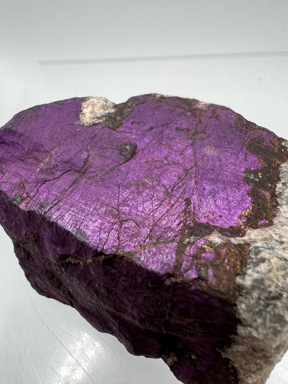 Purpurite Mineral Specimen. Gorgeous Raw Purpurite Display Crystal From Erongo, Namibia. Beautiful Purple Flash!