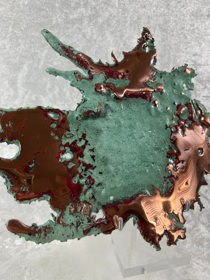 Copper Splash Freeform Sculpture. Amazing Copper Art. One Of A Kind Mineral Display