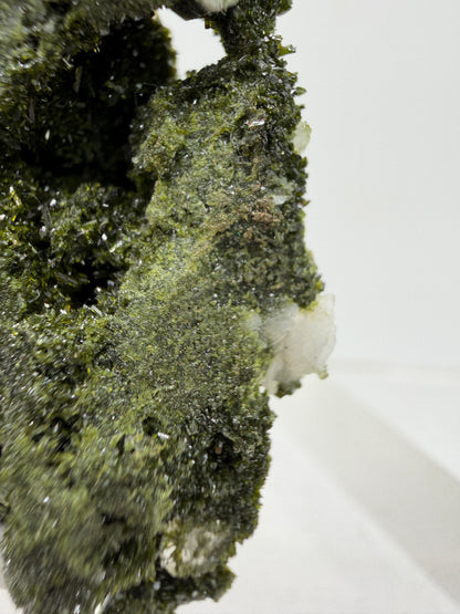 Turkish Epidote And Quartz Specimen. Gorgeous High Quality Forest Epidote. Amazing Flash And Sparkle!