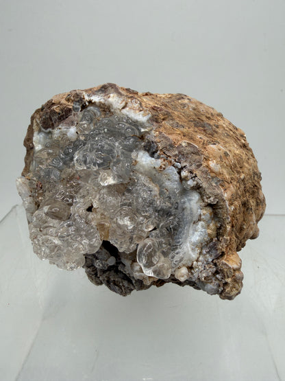 Hyalite Opal Geode. Amazing Rare Large Specimen From Mexico. Stunning Bright Green UV Reaction.