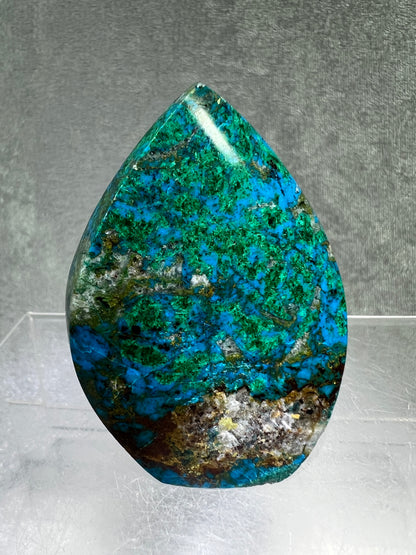 Chrysocolla Flame From Peru. Stunning Chrysocolla And Malachite Display Crystal. High Quality Flame With Gorgeous Colors.