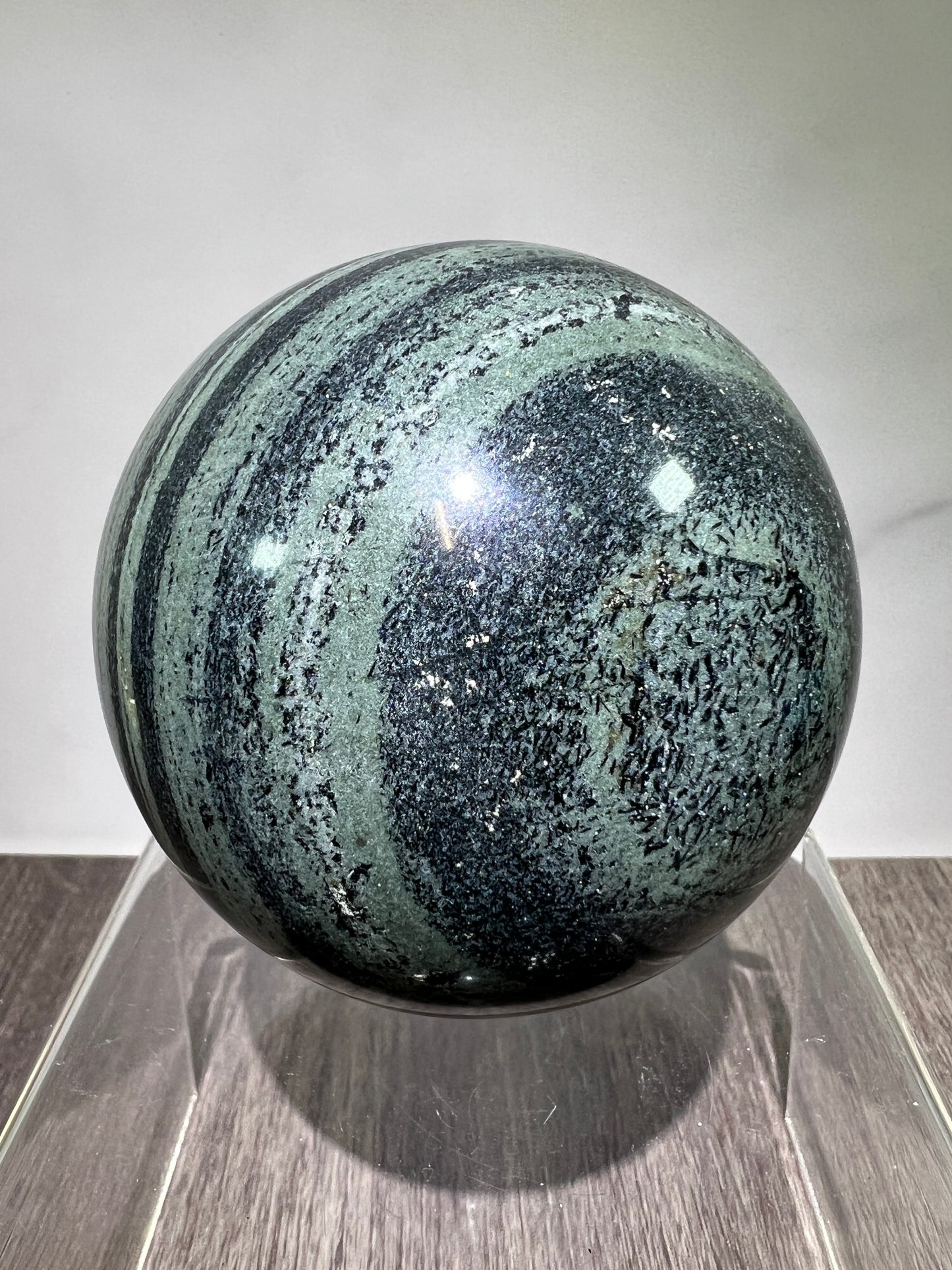 Green Zebra Jasper Sphere. 80mm. Large Display Sphere From Madagascar. Gorgeous High Quality Rare Crystal