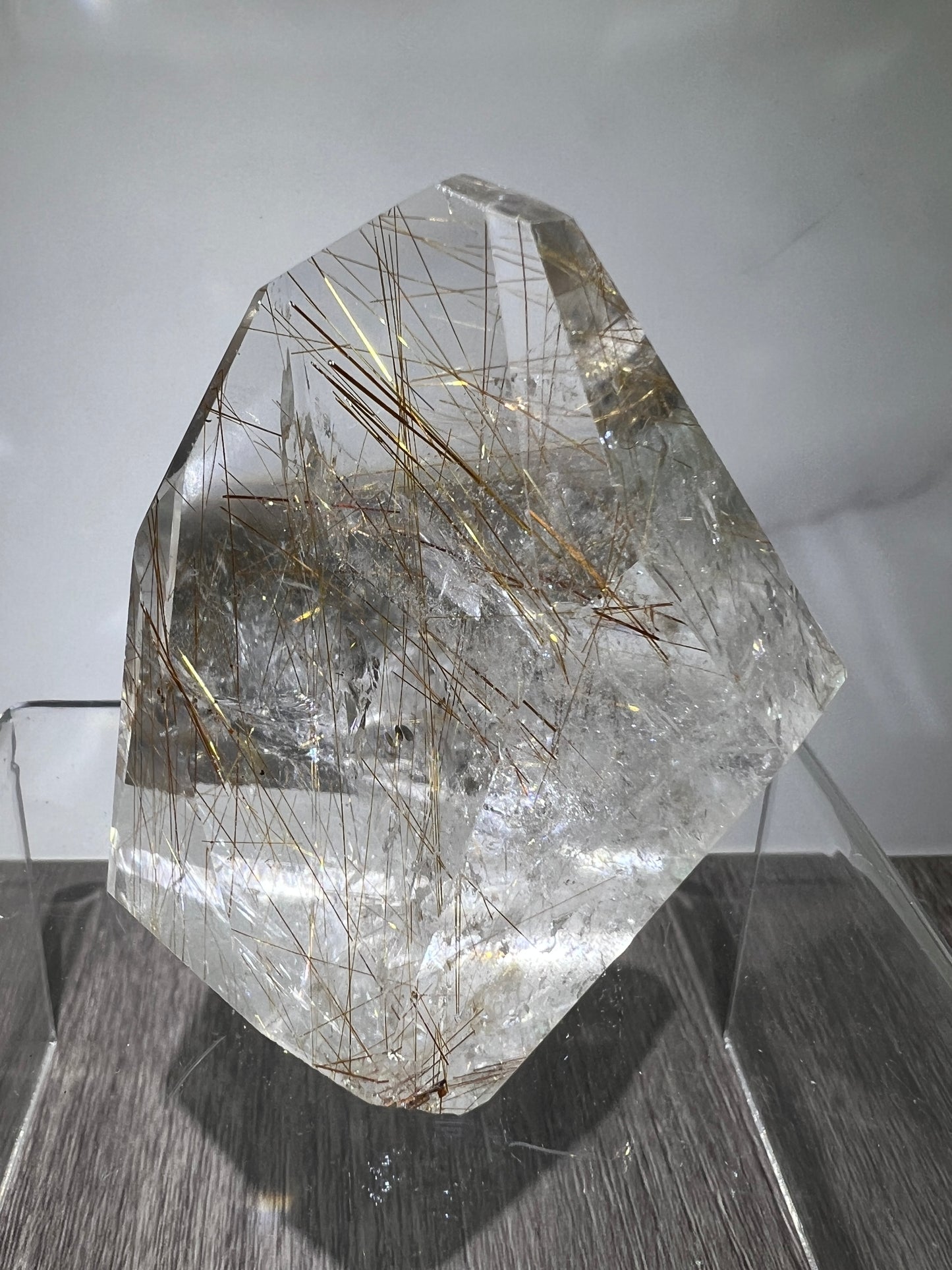 Rutile Quartz Polished Freeform. Stunning Copper And Gold Rutilated Quartz. High Quality Display Crystal