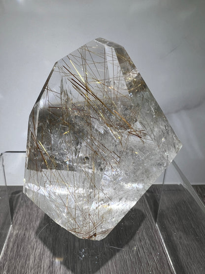 Rutile Quartz Polished Freeform. Stunning Copper And Gold Rutilated Quartz. High Quality Display Crystal