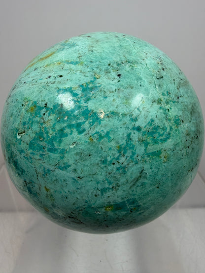 Chrysocolla Turquoise Sphere. 68mm. Beautiful Peruvian Turquoise. Amazing Display Sphere