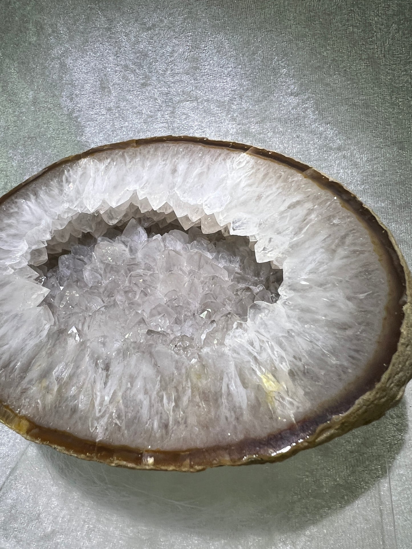 Quartz Geode From Brazil. Stunning Large Polished Geode With Amazing Points. Incredible Display Crystal.