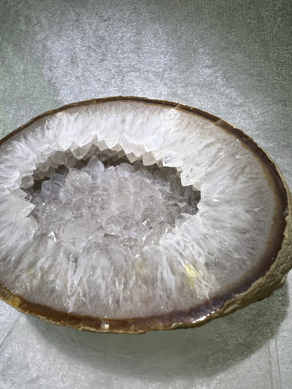 Quartz Geode From Brazil. Stunning Large Polished Geode With Amazing Points. Incredible Display Crystal.