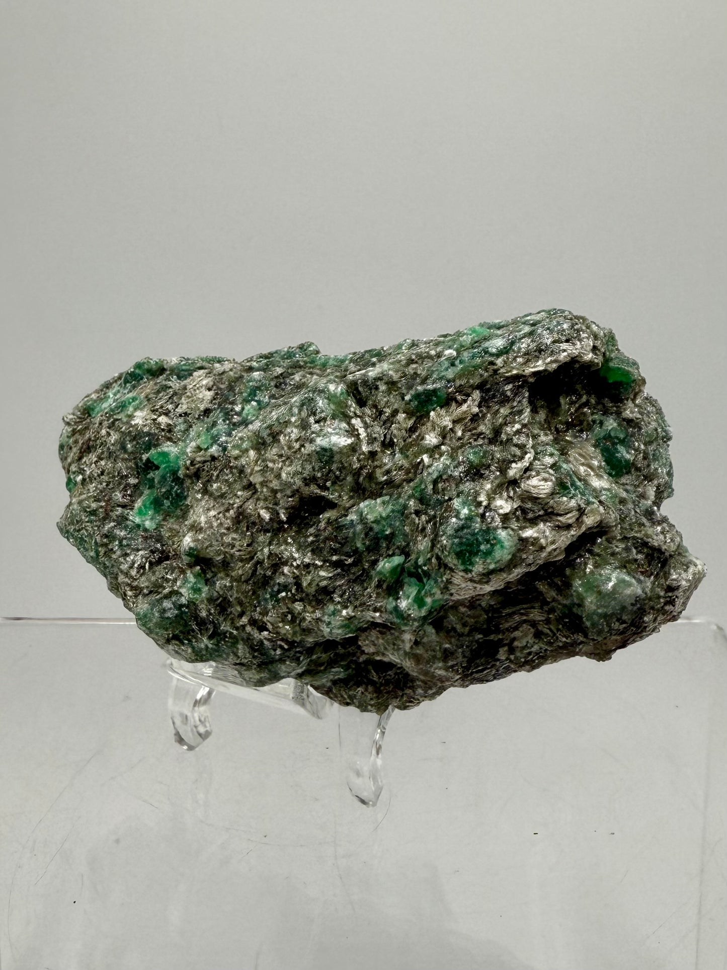 Emerald Mica In Matrix Specimen. Incredible Chrome Muscovite From Zimbabwe. Beautiful One Of A Kind Rare Crystal
